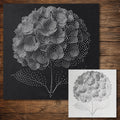 Hydrangea Flower Stencil reusable Mylar stencil, 300 x 300 mm