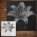 Lily Flower Stencil reusable Mylar stencil, 300 x 300 mm