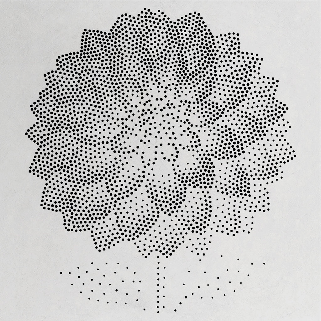Dahlia Flower Stencil | Realistic Mylar Stipple Wall Art, Crafts (Large - 300mm / 12" approx)