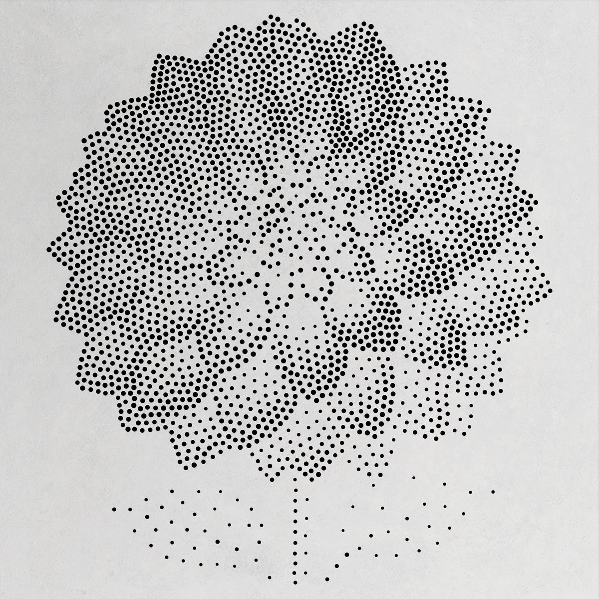 Dahlia Flower Stencil | Realistic Mylar Stipple Wall Art, Crafts (Large - 300mm / 12" approx)