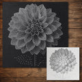 Dahlia Flower Stencil reusable Mylar stencil, 300 x 300 mm