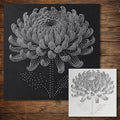 Chrysanthemum Flower Stencil reusable Mylar stencil, 300 x 300 mm