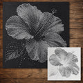 Hibiscus Flower Stencil reusable Mylar stencil, 300 x 300 mm