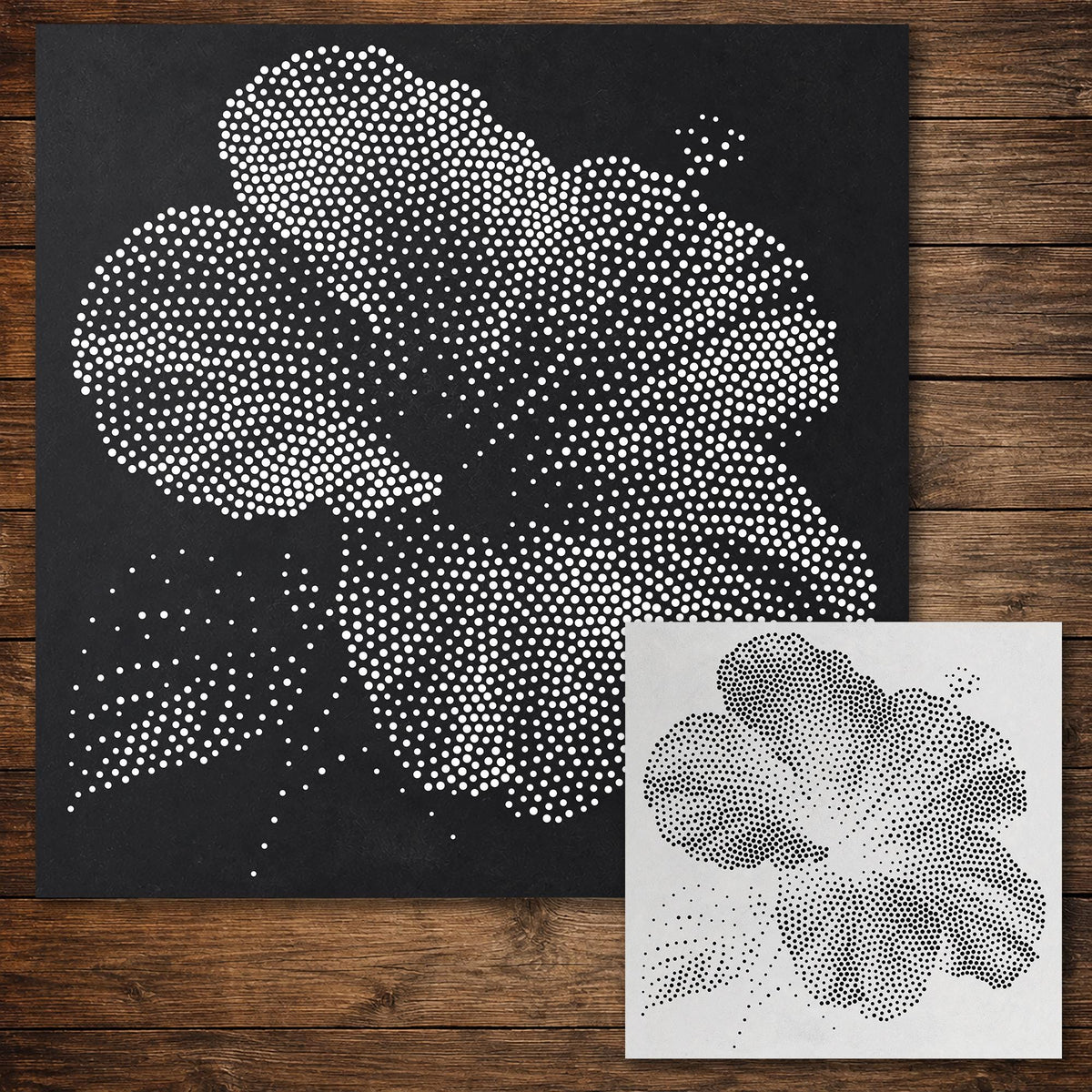 Hibiscus Flower Stencil reusable Mylar stencil, 300 x 300 mm