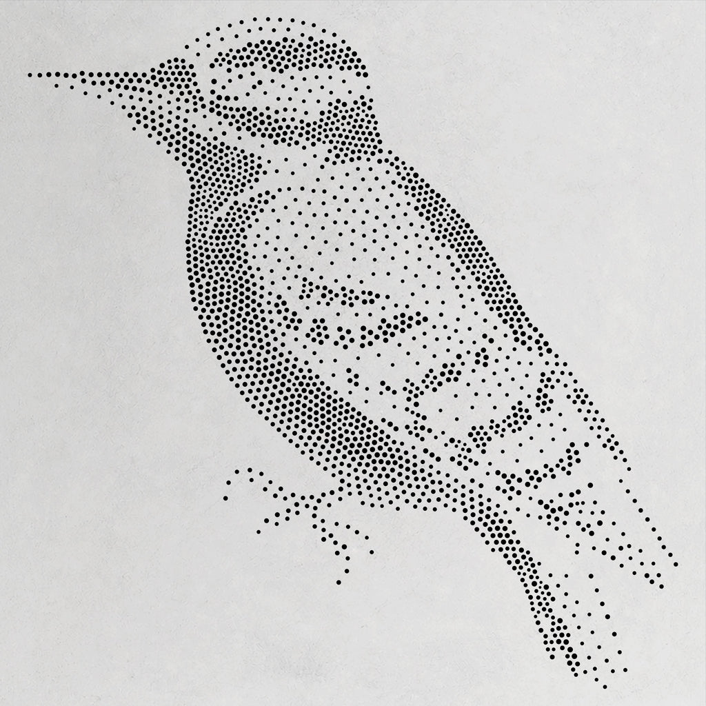 Woodpecker Bird Stencil | Realistic Mylar Stipple Wall Art, Crafts (Large - 300mm / 12" approx)
