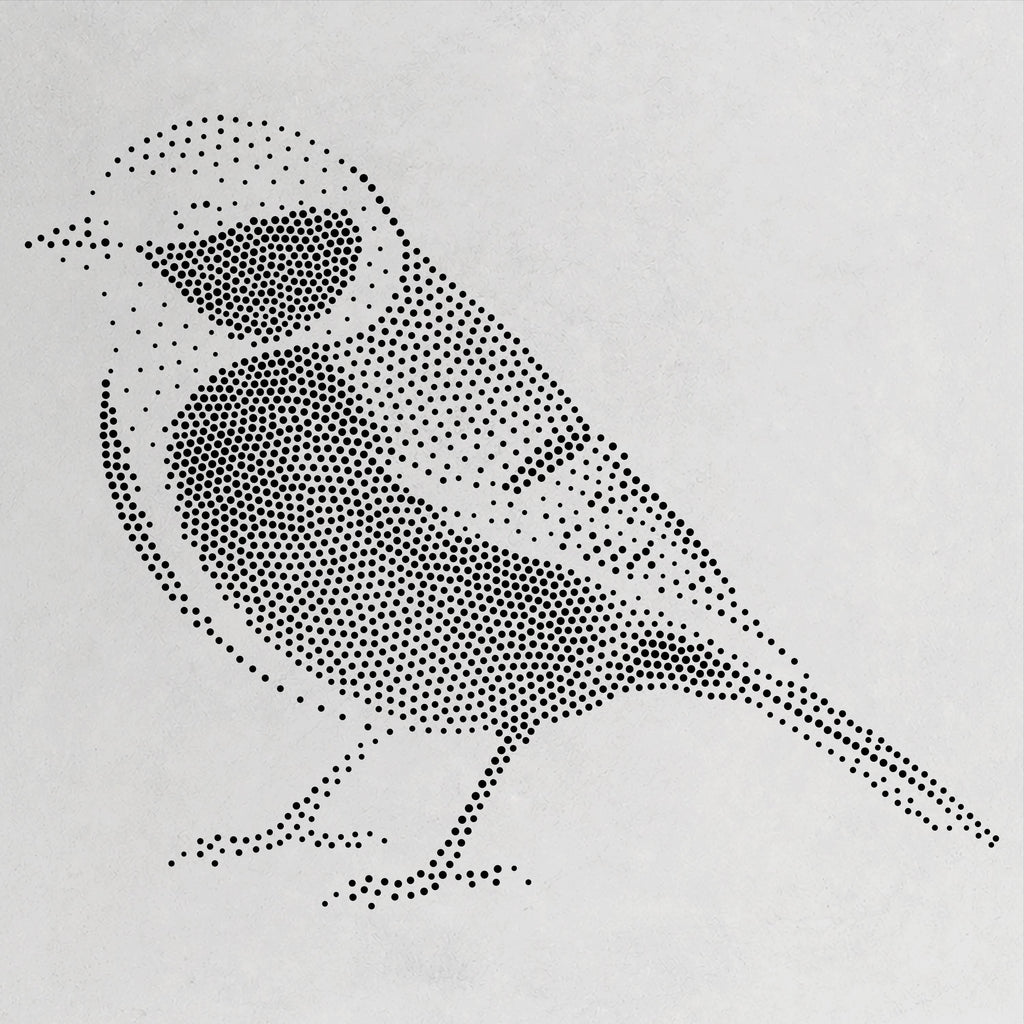 Great Tit Bird Stencil | Realistic Mylar Stipple Wall Art, Crafts (Large - 300mm / 12" approx)