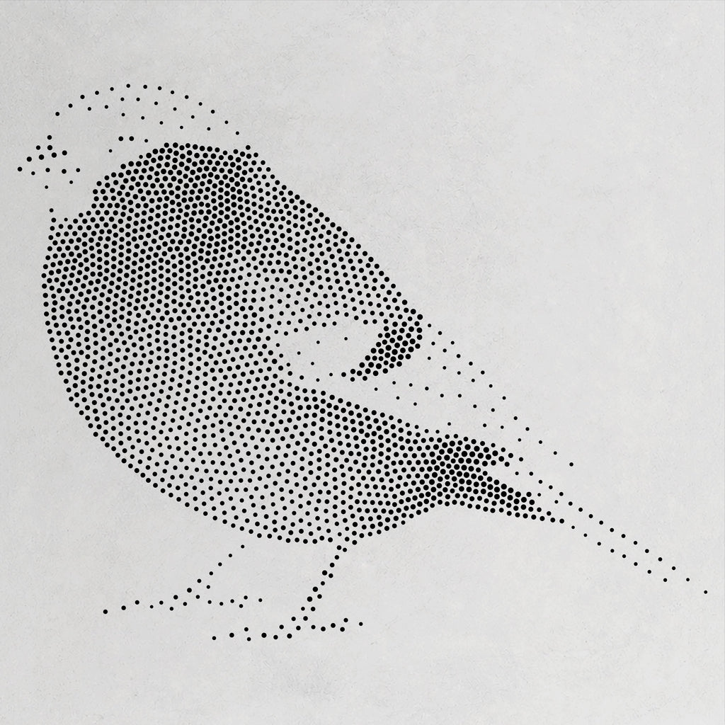 Bullfinch Bird Stencil | Realistic Mylar Stipple Wall Art, Crafts (Large - 300mm / 12" approx)