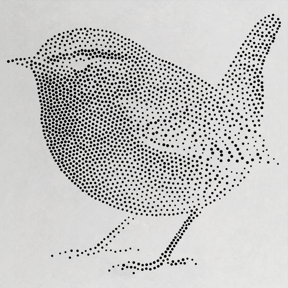 Wren Bird Stencil | Realistic Mylar Stipple Wall Art, Crafts (Large - 300mm / 12" approx)