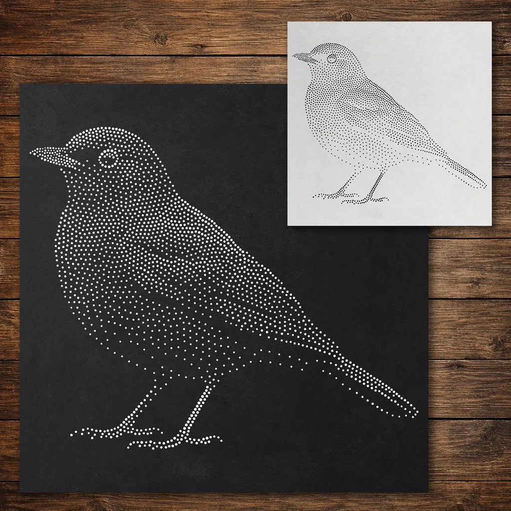 Blackbird Bird Stencil reusable Mylar stencil, 300 x 300 mm