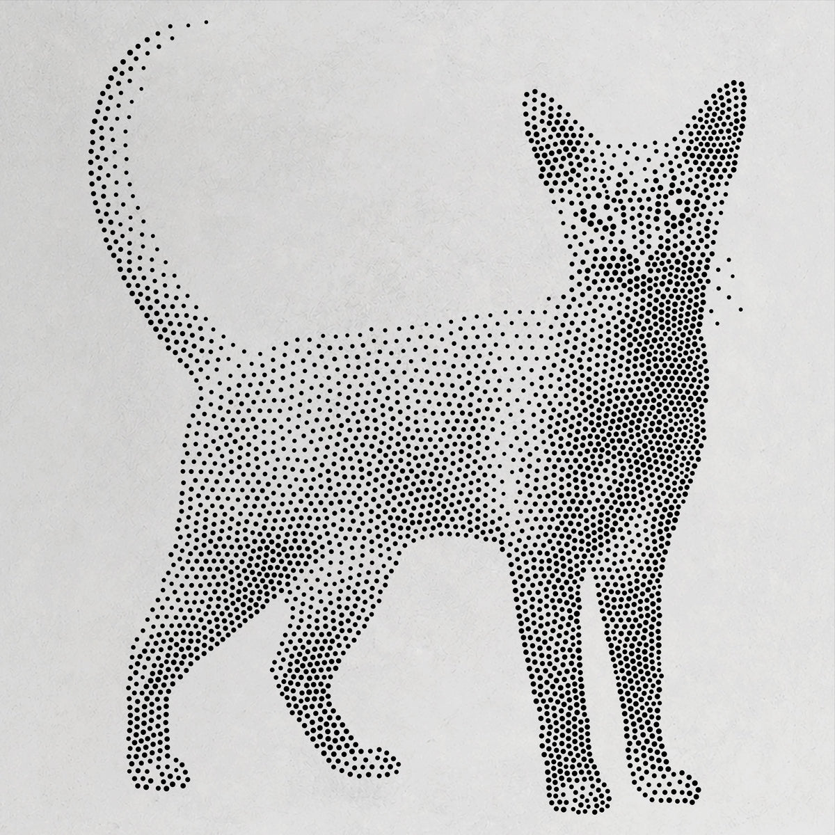 Abyssinian Cat Stencil | Realistic Mylar Stipple Wall Art, Crafts (Large - 300mm / 12" approx)