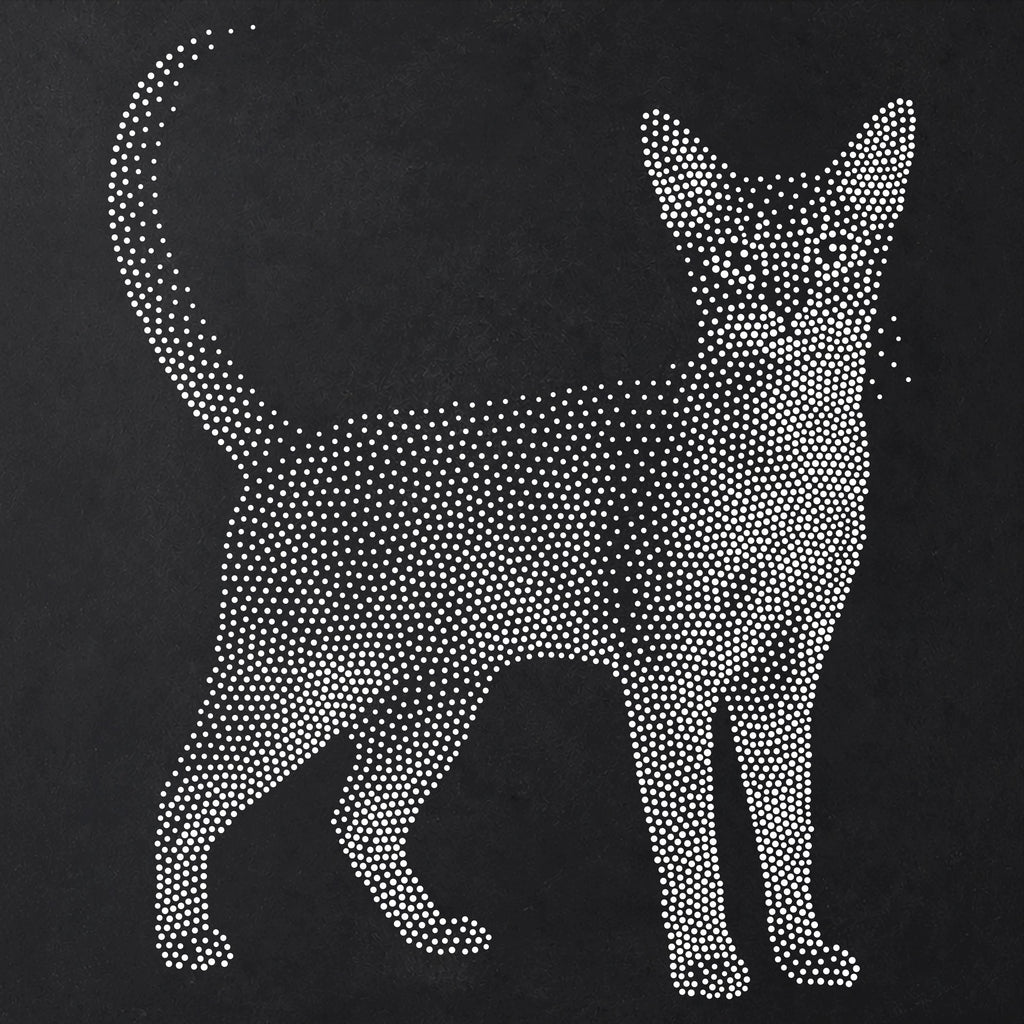 Abyssinian Cat Stencil | Realistic Mylar Stipple Wall Art, Crafts (Large - 300mm / 12" approx)