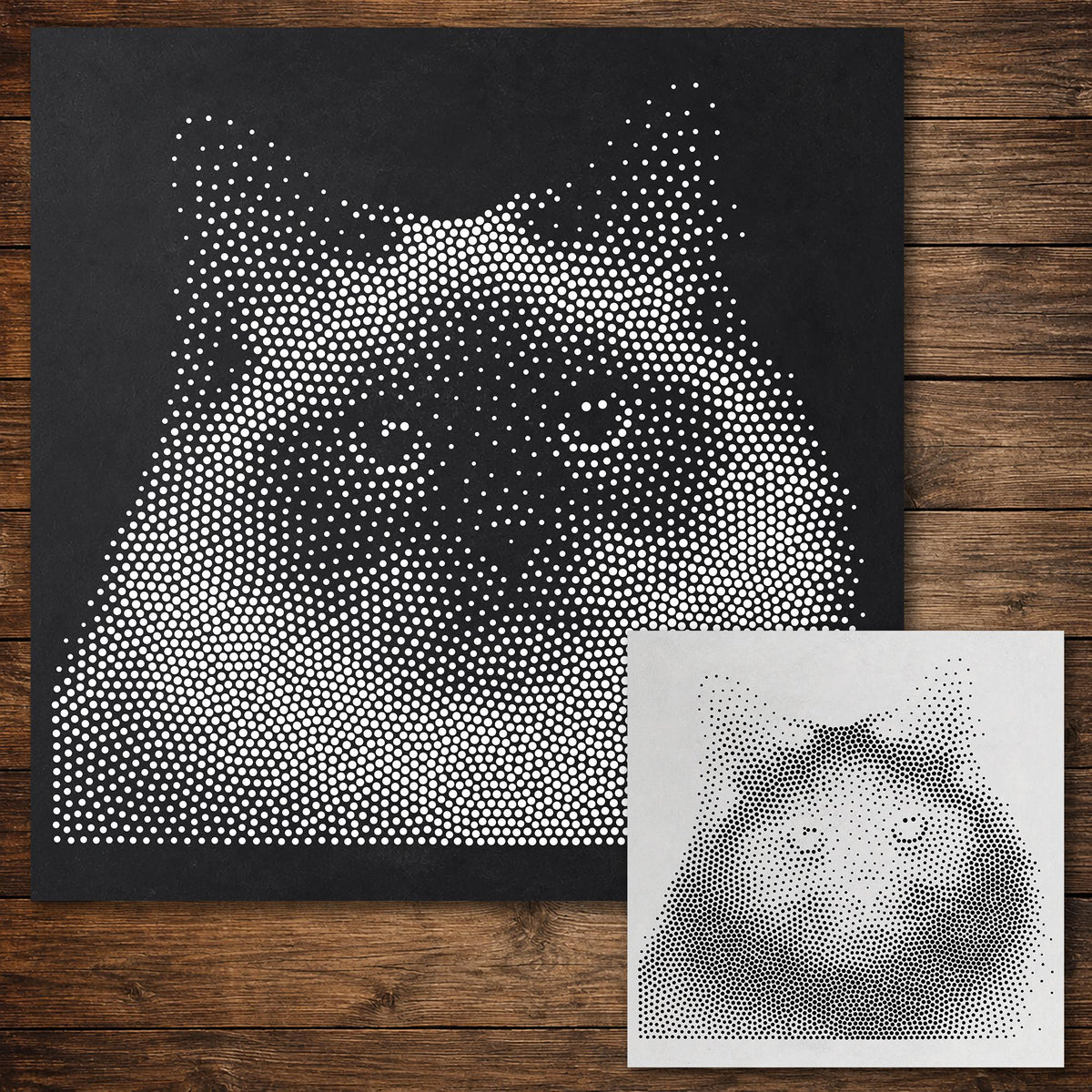 Birman Cat Stencil reusable Mylar stencil, 300 x 300 mm