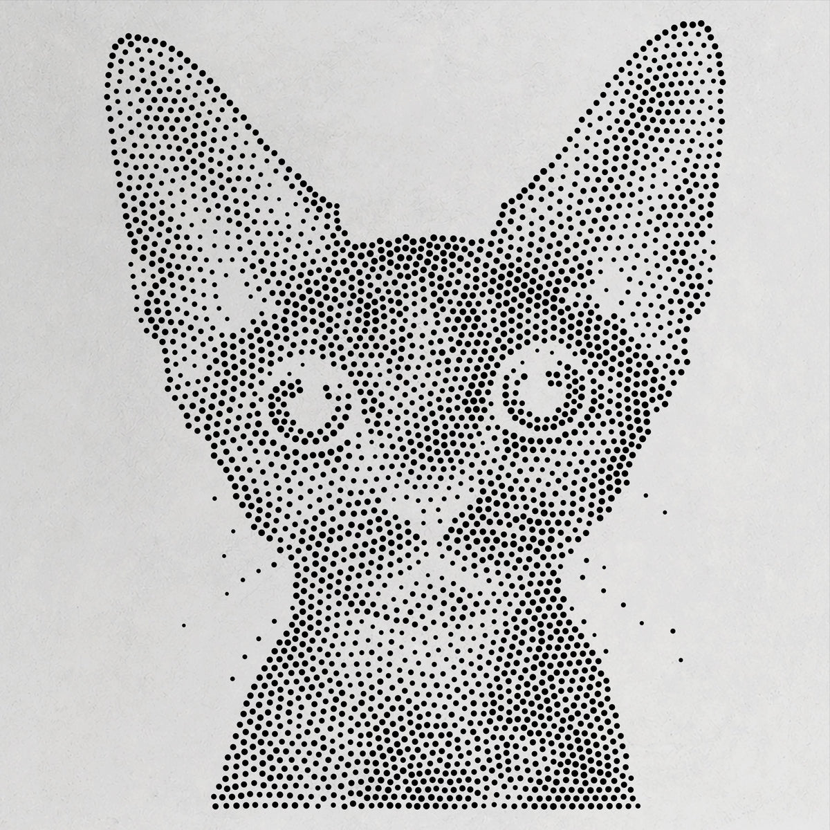 Devon Rex Cat Stencil | Realistic Mylar Stipple Wall Art, Crafts (Large - 300mm / 12" approx)