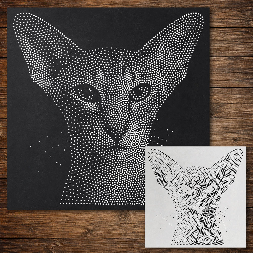 Oriental Shorthair Cat Stencil reusable Mylar stencil, 300 x 300 mm