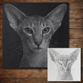 Oriental Shorthair Cat Stencil reusable Mylar stencil, 300 x 300 mm