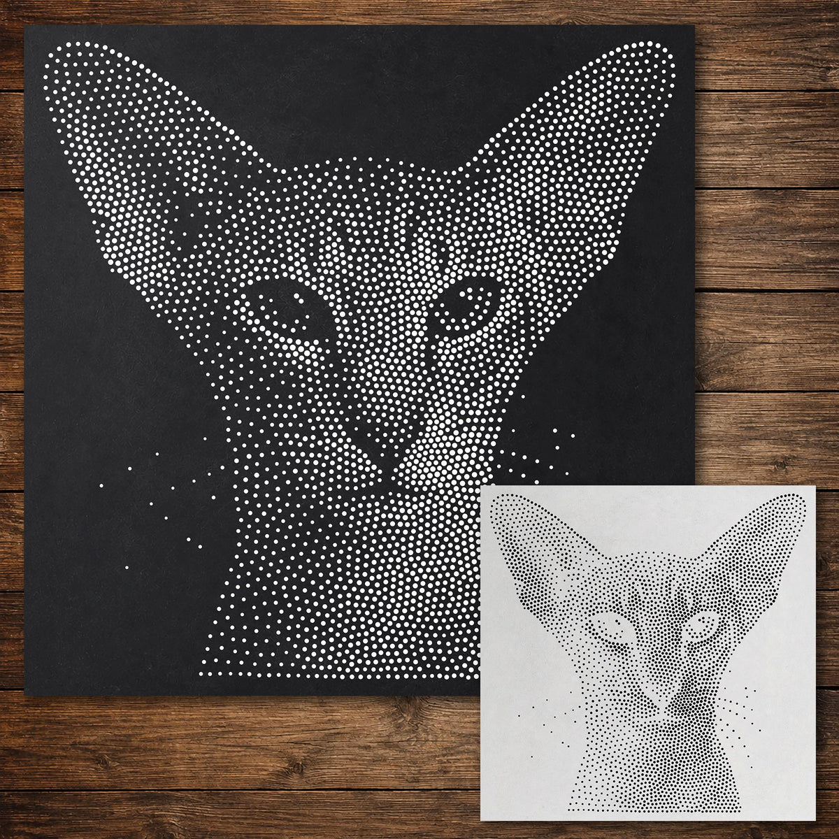 Oriental Shorthair Cat Stencil reusable Mylar stencil, 300 x 300 mm
