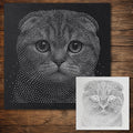 Scottish Fold Cat Stencil reusable Mylar stencil, 300 x 300 mm