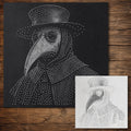 Plague Doctor Halloween Stencil reusable Mylar stencil, 300 x 300 mm