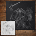 Headless Horseman Halloween Stencil reusable Mylar stencil, 300 x 300 mm