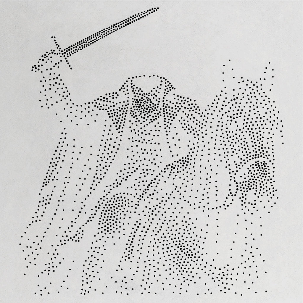 Headless Horseman Halloween Stencil | Realistic Horror Mylar Stipple Wall Art, Crafts (Large - 300mm / 12" approx)