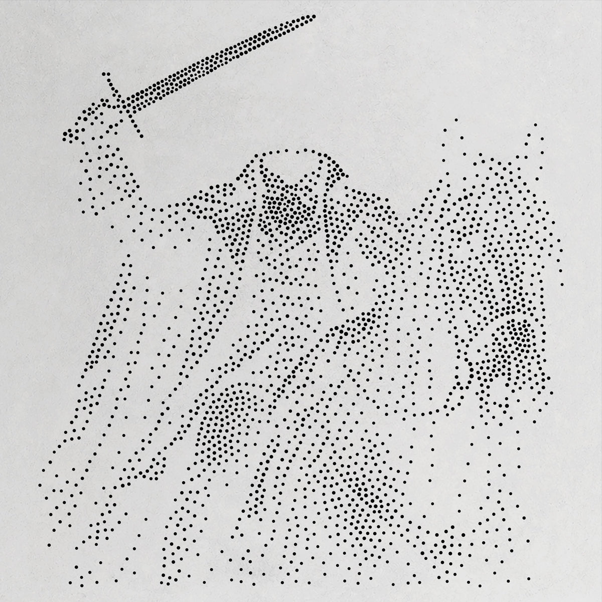 Headless Horseman Halloween Stencil | Realistic Horror Mylar Stipple Wall Art, Crafts (Large - 300mm / 12" approx)