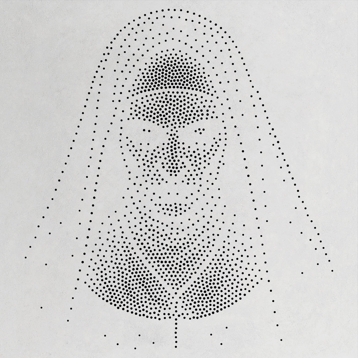Creepy Nun Halloween Stencil | Realistic Horror Mylar Stipple Wall Art, Crafts (Large - 300mm / 12" approx)