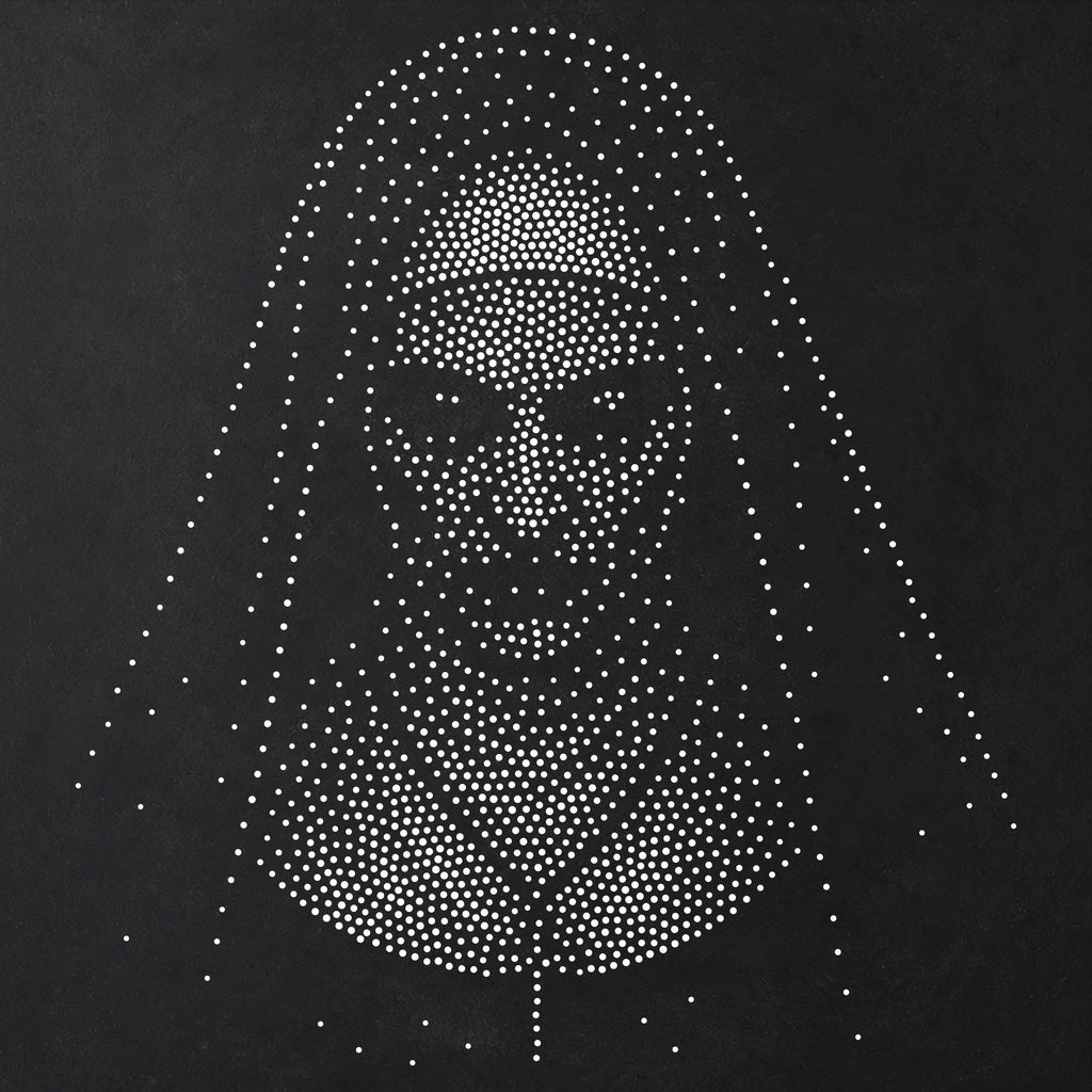 Creepy Nun Halloween Stencil | Realistic Horror Mylar Stipple Wall Art, Crafts (Large - 300mm / 12" approx)