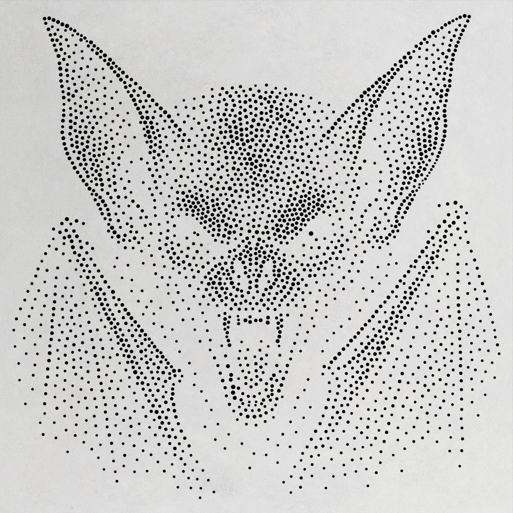 Vampire Bat Halloween Stencil | Realistic Horror Mylar Stipple Wall Art, Crafts (Large - 300mm / 12" approx)