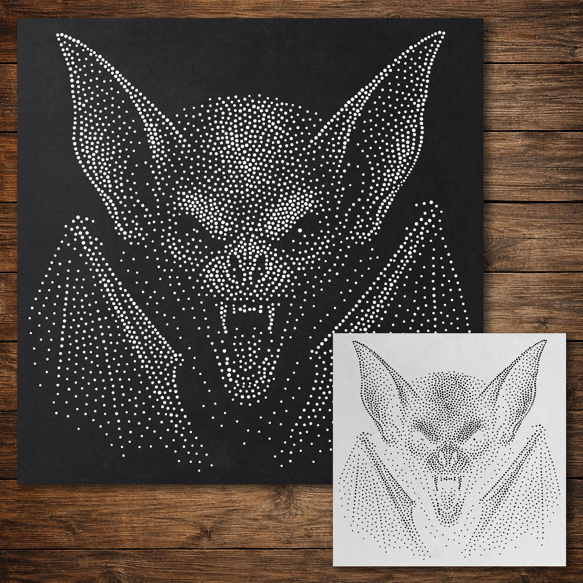 Vampire Bat Halloween Stencil reusable Mylar stencil, 300 x 300 mm