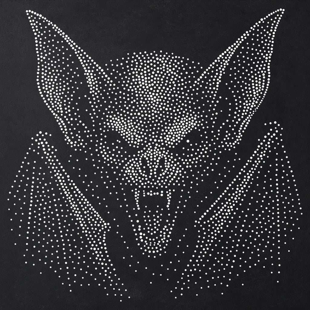 Vampire Bat Halloween Stencil | Realistic Horror Mylar Stipple Wall Art, Crafts (Large - 300mm / 12" approx)