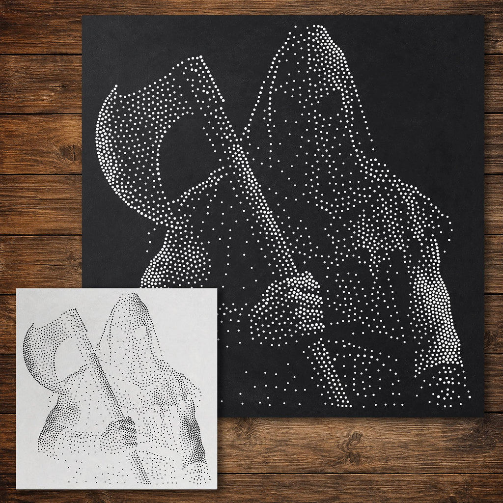 Hooded Executioner Halloween Stencil reusable Mylar stencil, 300 x 300 mm