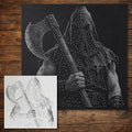 Hooded Executioner Halloween Stencil reusable Mylar stencil, 300 x 300 mm