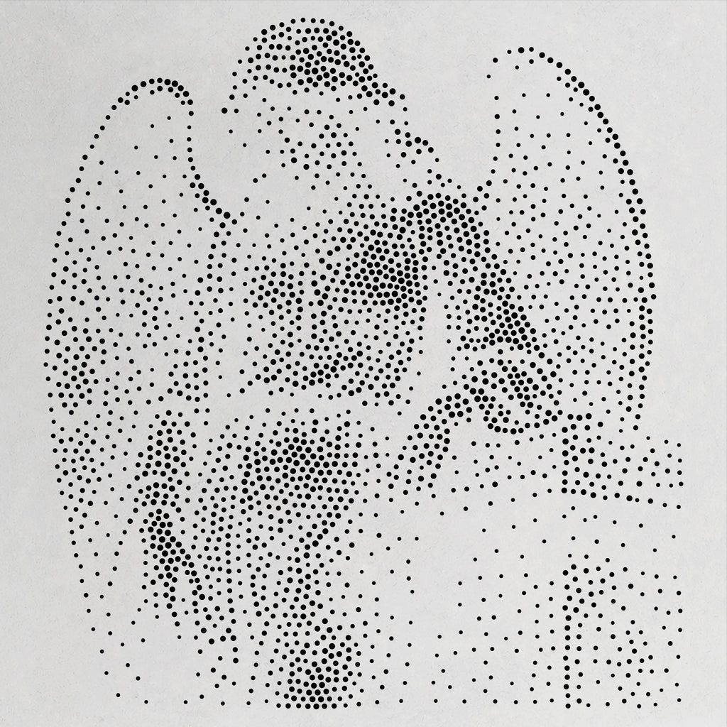 Cemetery Angel Statue Halloween Stencil | Realistic Horror Mylar Stipple Wall Art, Crafts (Large - 300mm / 12" approx)