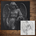 Cemetery Angel Statue Halloween Stencil reusable Mylar stencil, 300 x 300 mm