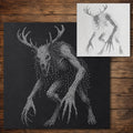Wendigo Forest Monster Halloween Stencil reusable Mylar stencil, 300 x 300 mm