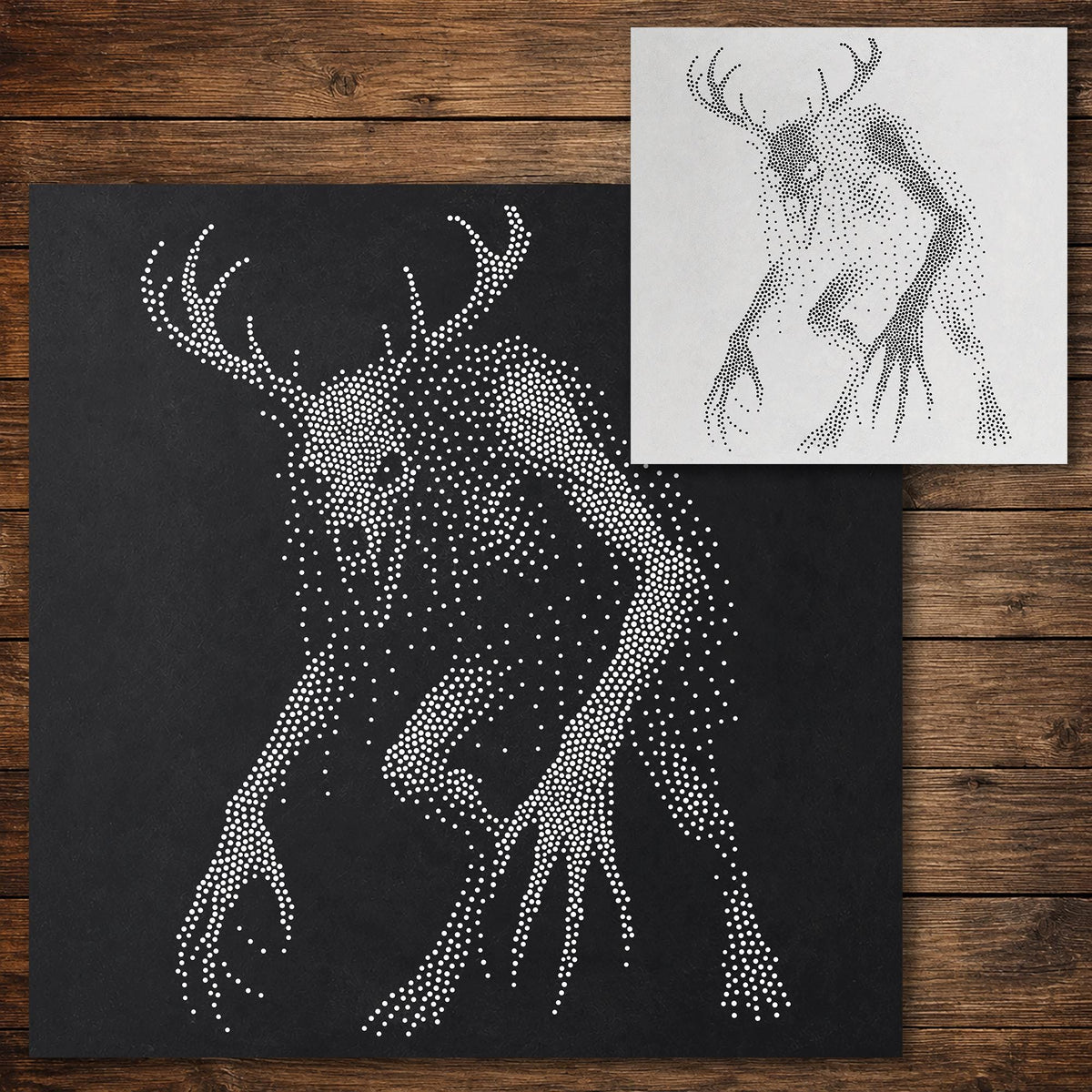 Wendigo Forest Monster Halloween Stencil reusable Mylar stencil, 300 x 300 mm