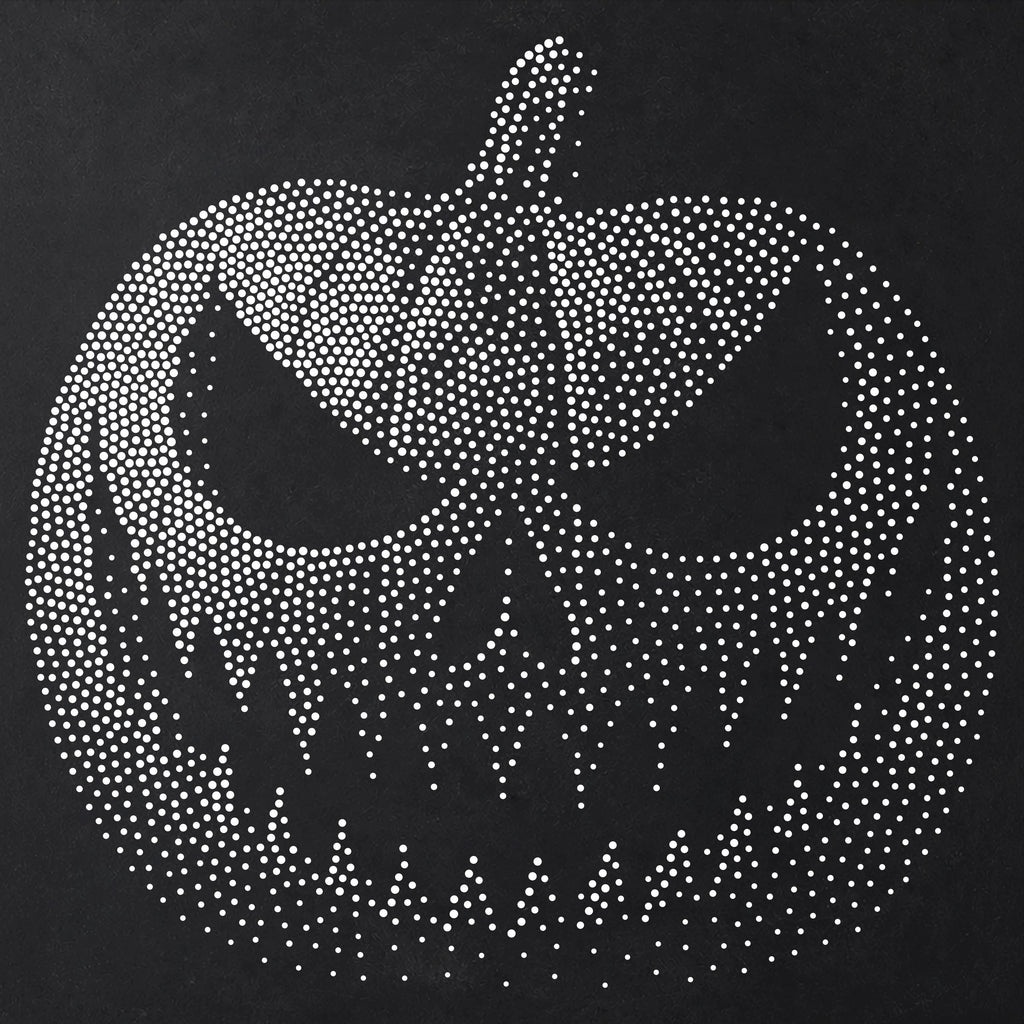 Jack-o’-Lantern Halloween Stencil | Realistic Horror Mylar Stipple Wall Art, Crafts (Large - 300mm / 12" approx)