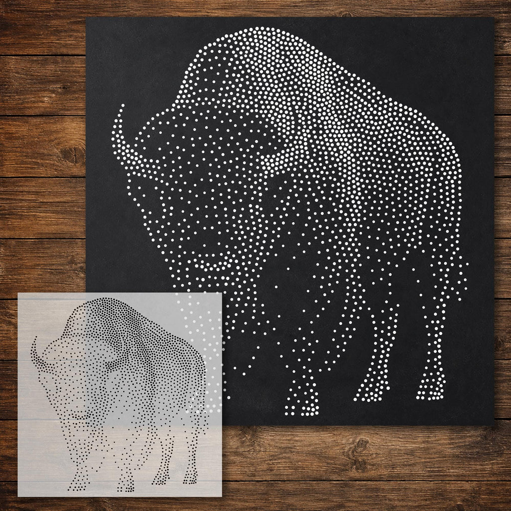 American Bison Stencil reusable Mylar stencil, 300 x 300 mm