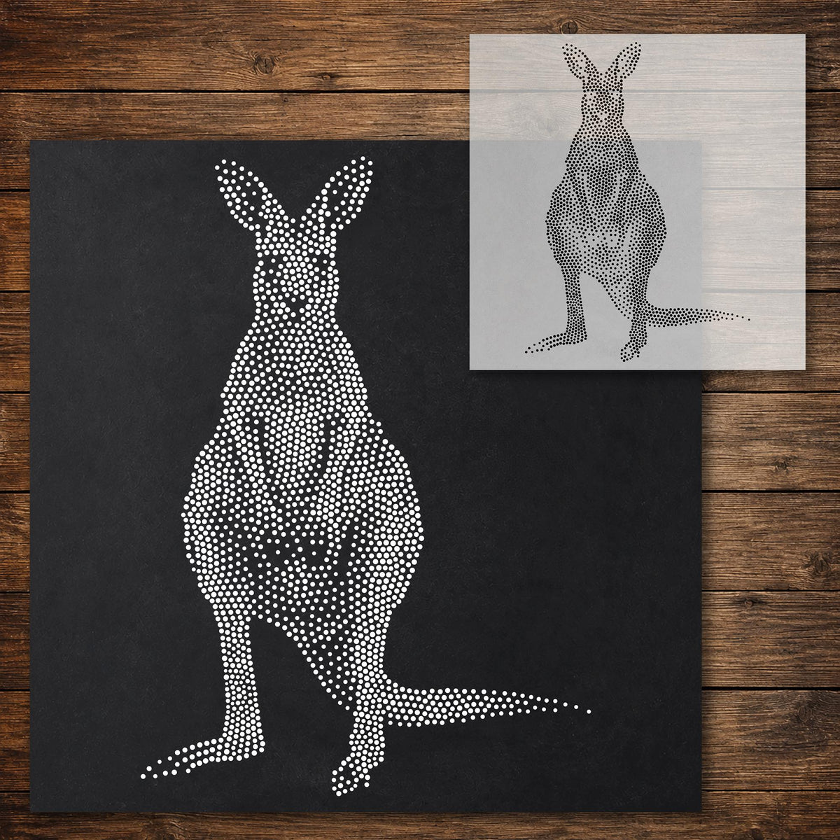 Kangaroo Stencil reusable Mylar stencil, 300 x 300 mm