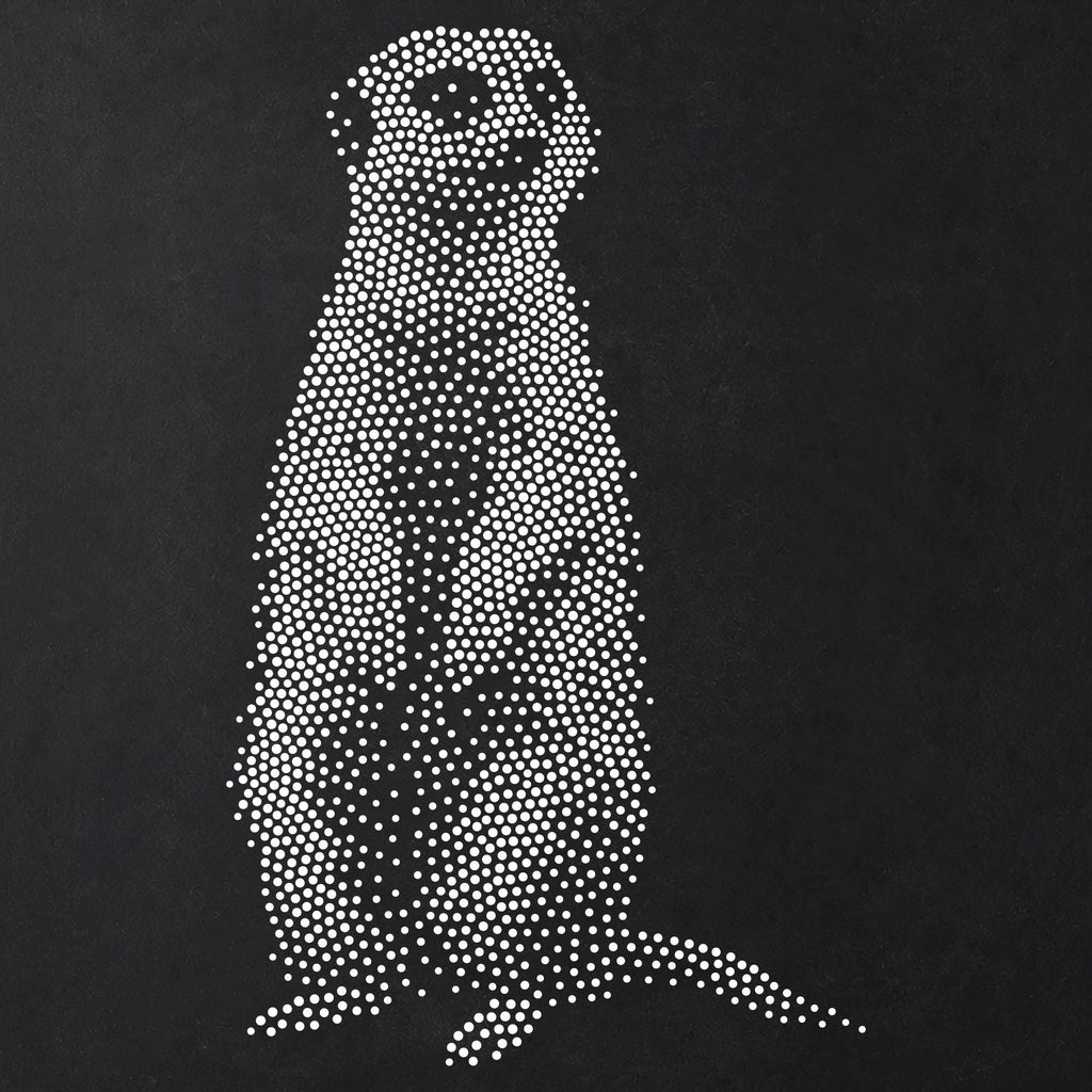 Meercat Stencil | Realistic Mylar Stipple Wall Art, Crafts (Large - 300mm / 12" approx)