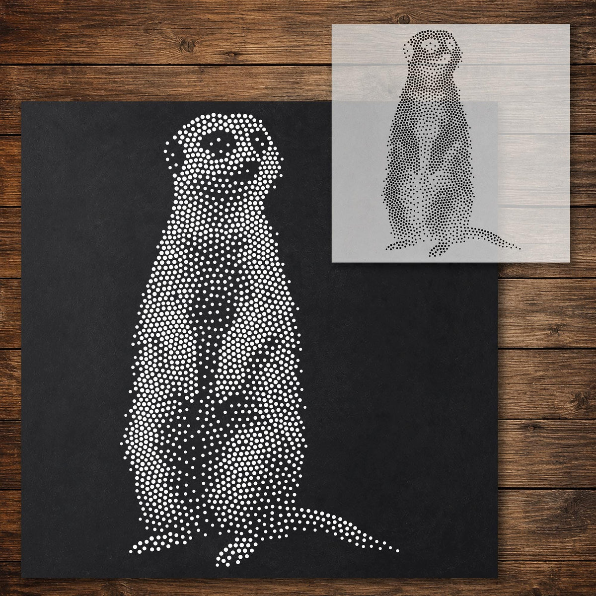 Meercat Stencil reusable Mylar stencil, 300 x 300 mm