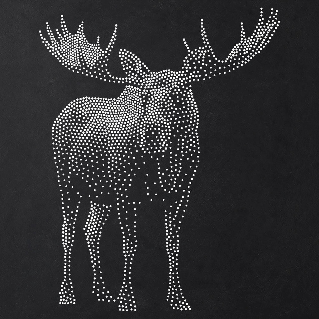 Moose Stencil | Realistic Mylar Stipple Wall Art, Crafts (Large - 300mm / 12" approx)