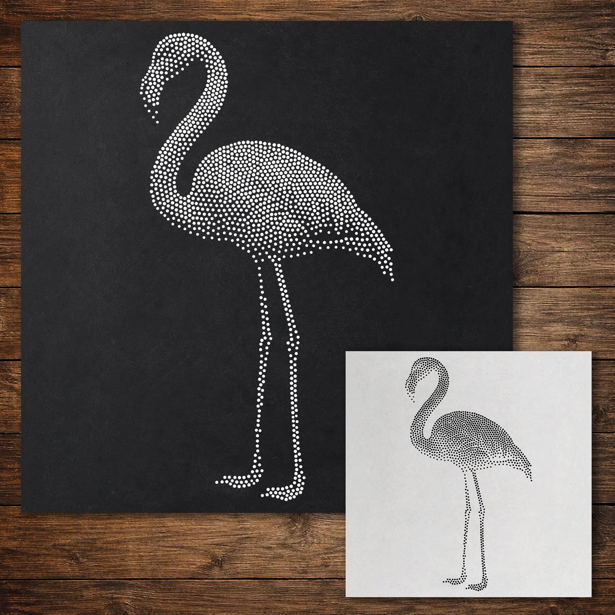 Flamingo Stencil reusable Mylar stencil, 300 x 300 mm