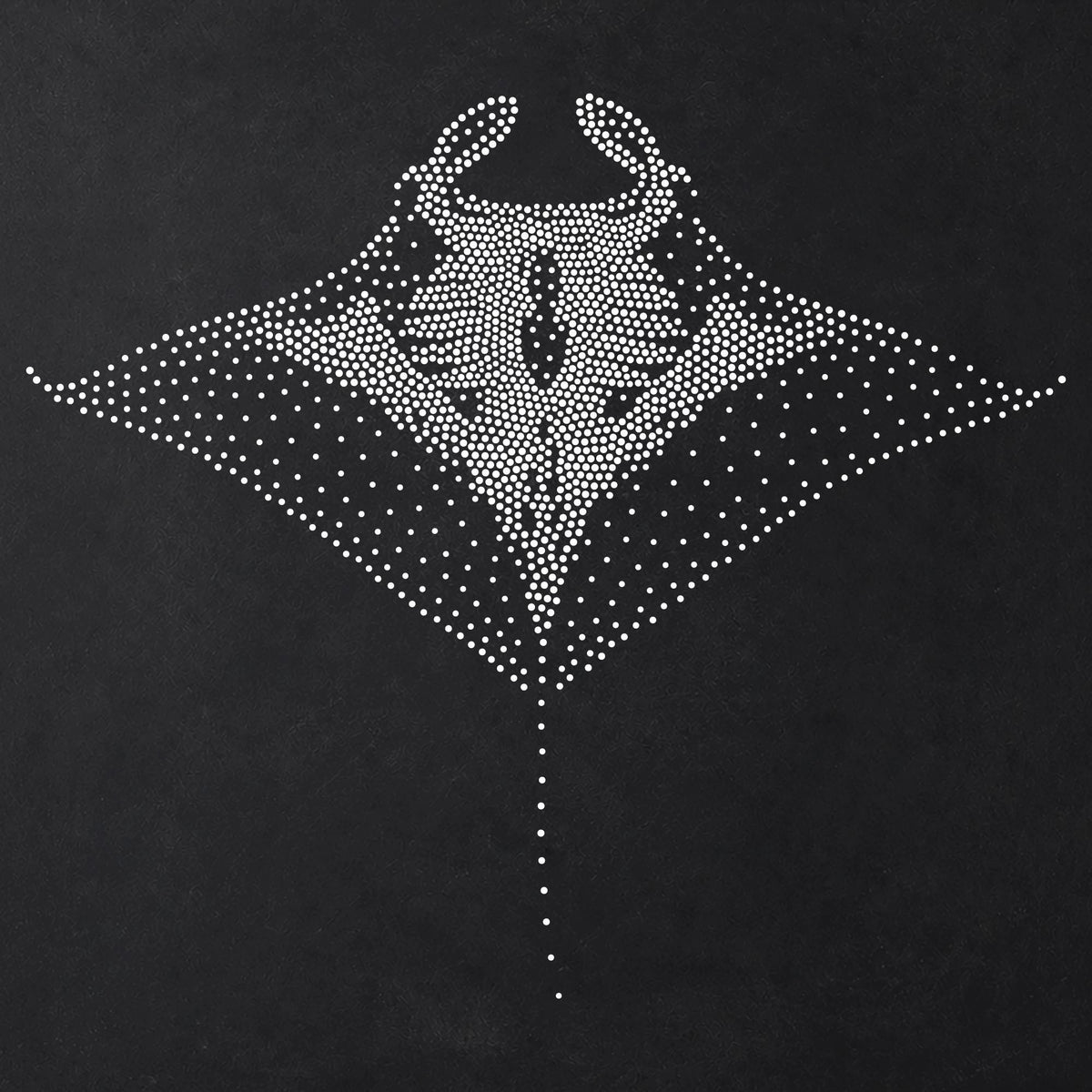 Manta Ray Stencil | Realistic Mylar Stipple Wall Art, Crafts (Large - 300mm / 12" approx)