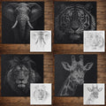 Safari Stencil Bundle #1 reusable Mylar stencil bundle, 300 x 300 mm