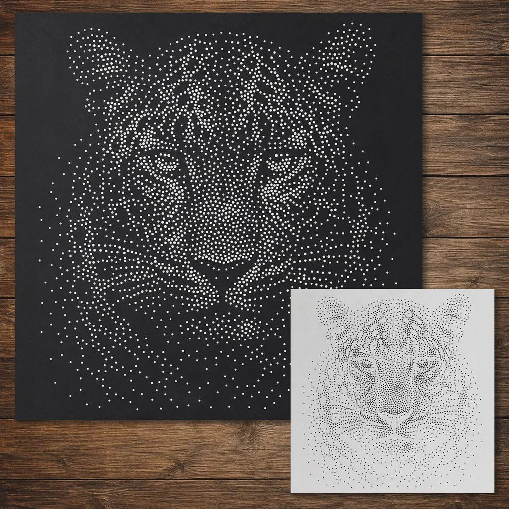 Safari Stencil Bundle #2 | Zebra, Cheetah, Hippo & Leopard | Set of 4 Realistic Mylar Stipple Wall Art, Crafts (Large - 300mm / 12" approx)