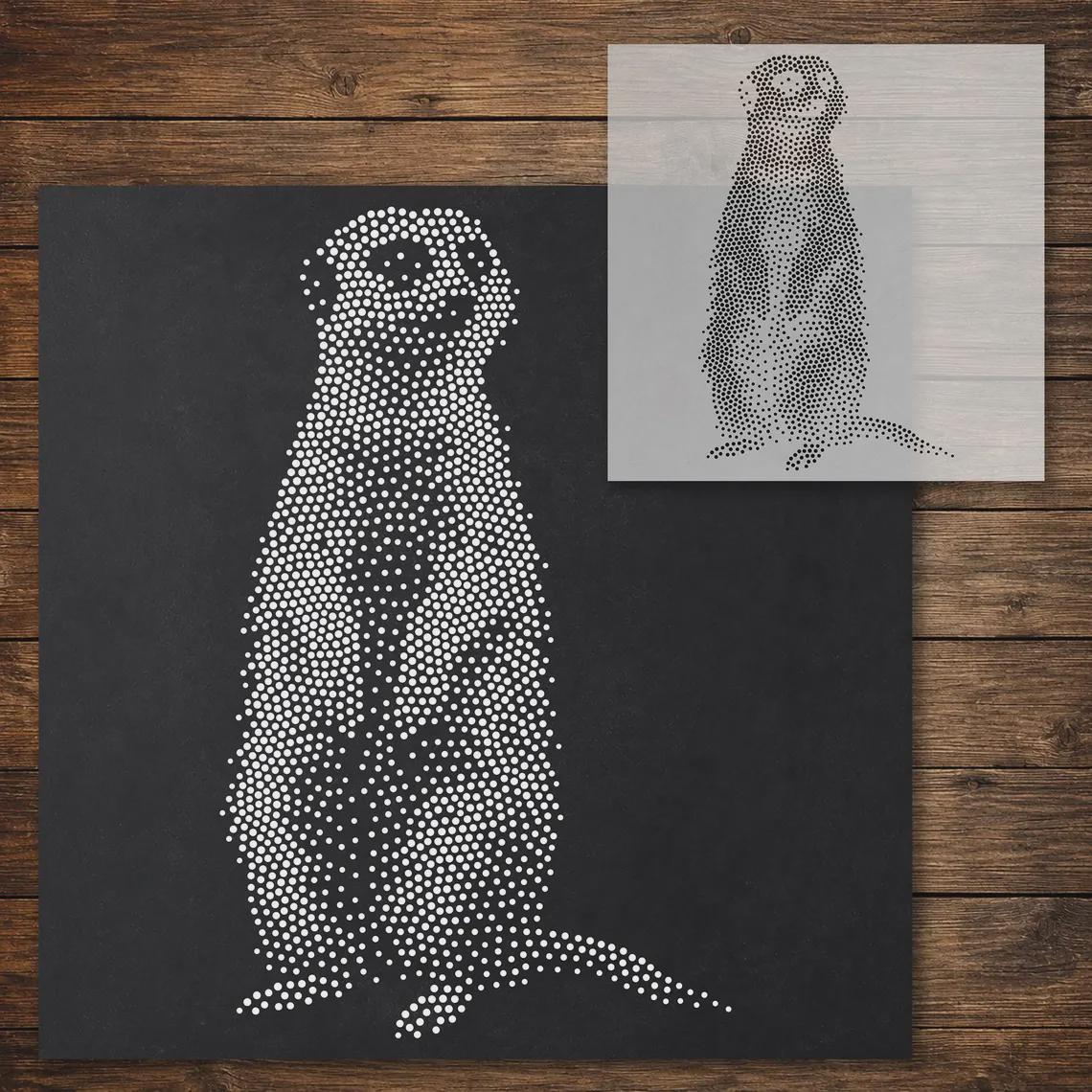 Safari Stencil Bundle #3 | Meerkat, Chimpanzee, Warthog & Gorilla  | Set of 4 Realistic Mylar Stipple Wall Art (Large - 300mm / 12" approx)