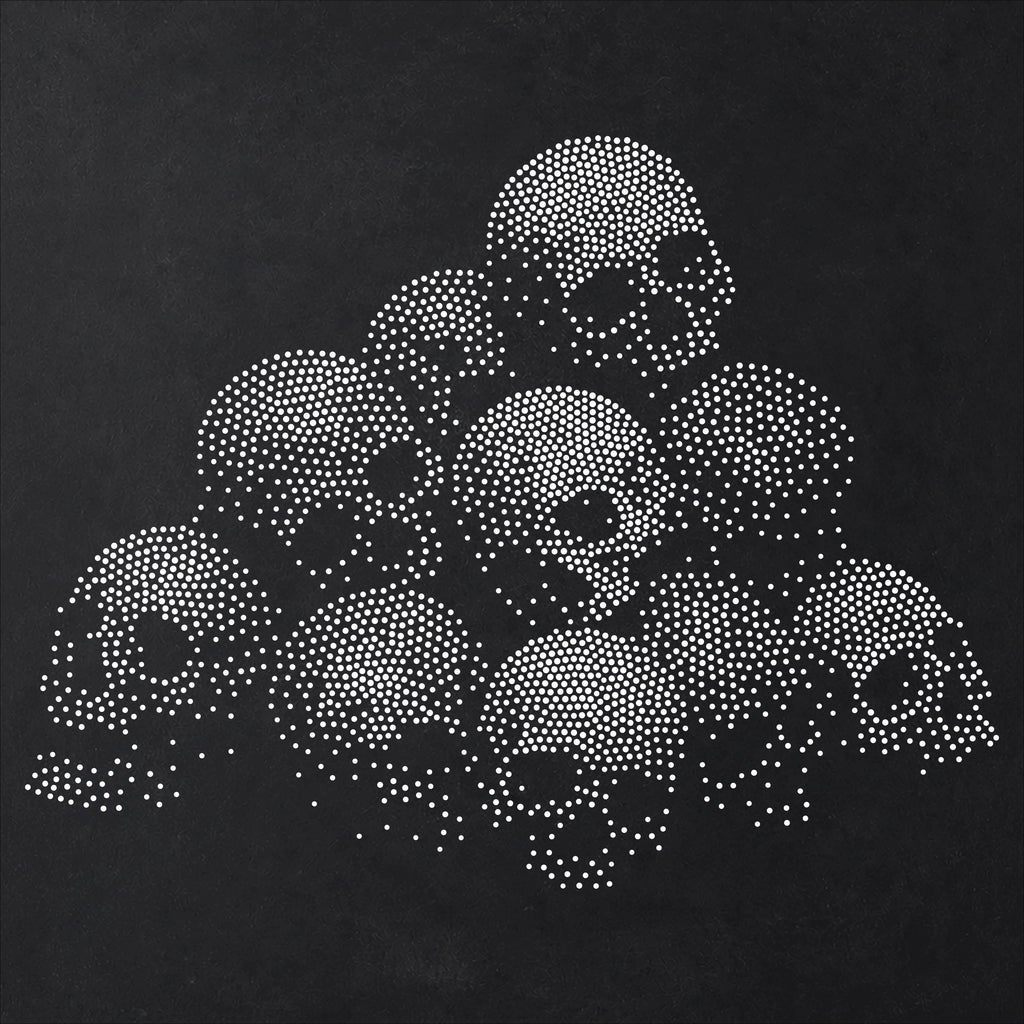 Pile of Human Skulls Stencil | Realistic Highly Detailed DIY Mylar Wall Art, Stipple Art Crafts (Large - 300mm / 12" approx)