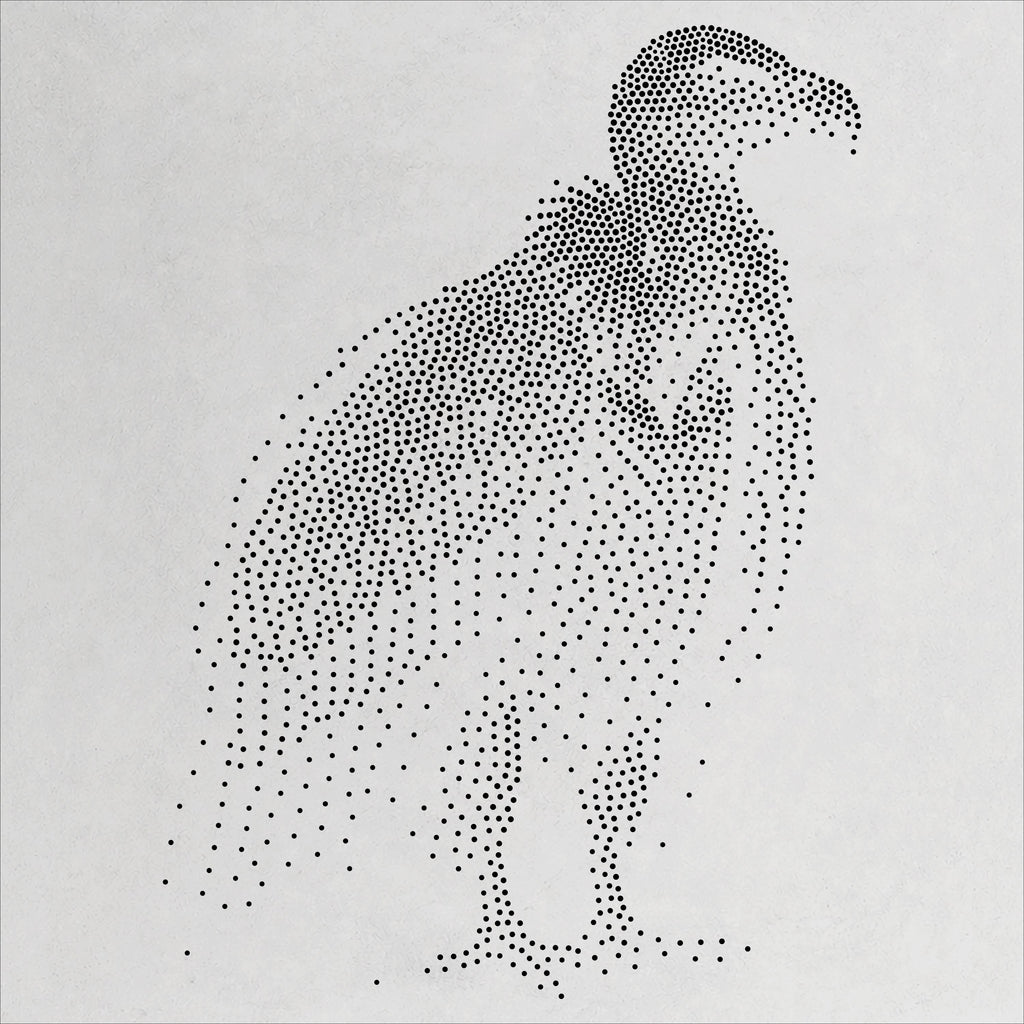 Vulture Bird Stencil | Realistic Mylar Stipple Wall Art, Crafts (Large - 300mm / 12" approx)