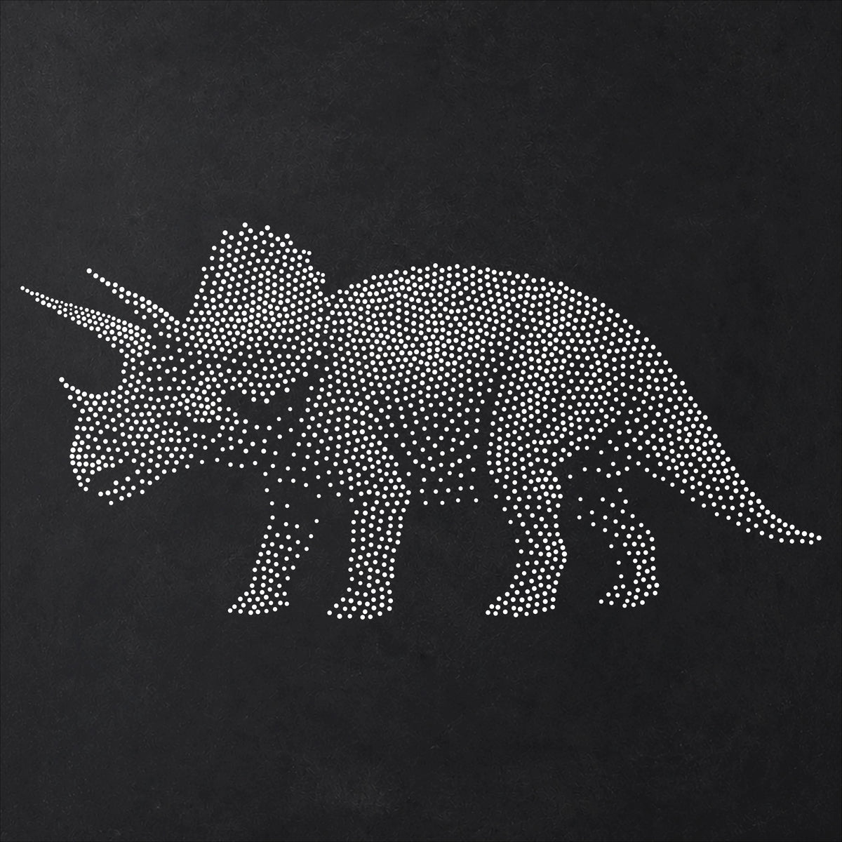 Triceratops Dinosaur Stencil | Realistic Mylar Stipple Wall Art, Crafts (Large - 300mm / 12" approx)
